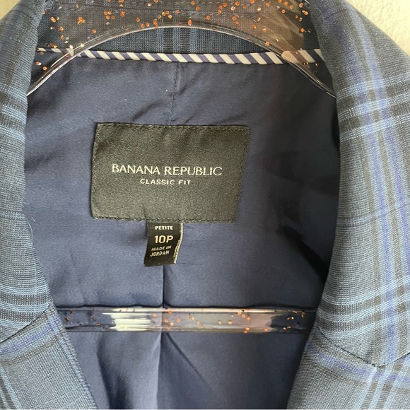 Banana Republic Dark Blue Checkered Blazer - Picture 2 of 5